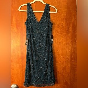 Pisarro Nights V Neck Beaded Dress